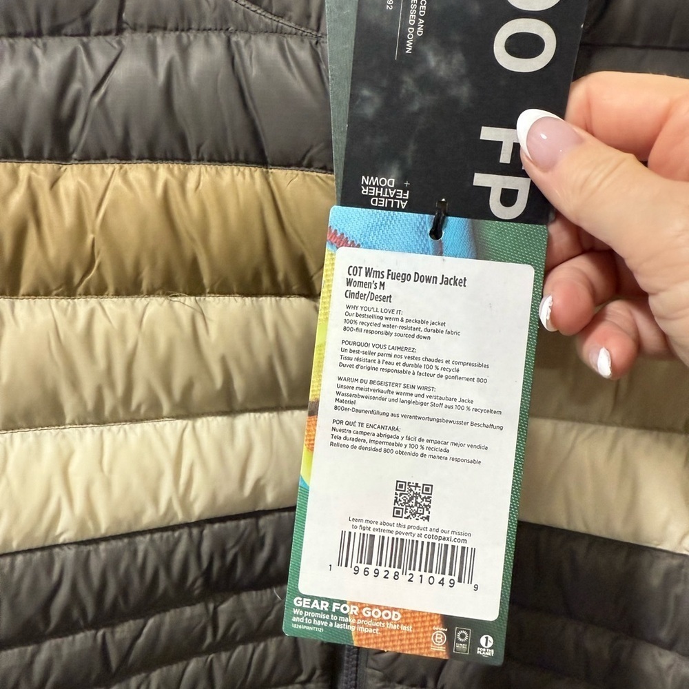 Cotopaxi Fuego Down Jacket Cinder/Desert Women’s Medium NWT 🔥 - Picture 7 of 16